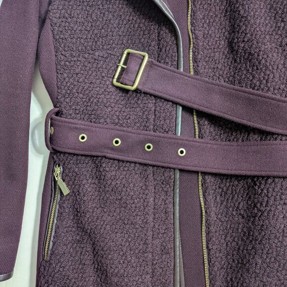 NWT Vince Camuto Burgundy Bouclé Coat Size S - Picture 10 of 15